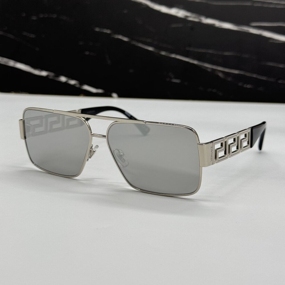 NEW VERSACE VE2290 10016G SILVER/GRAY UNISEX SUNGLASSES VE2290 1001/6G